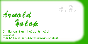 arnold holop business card
